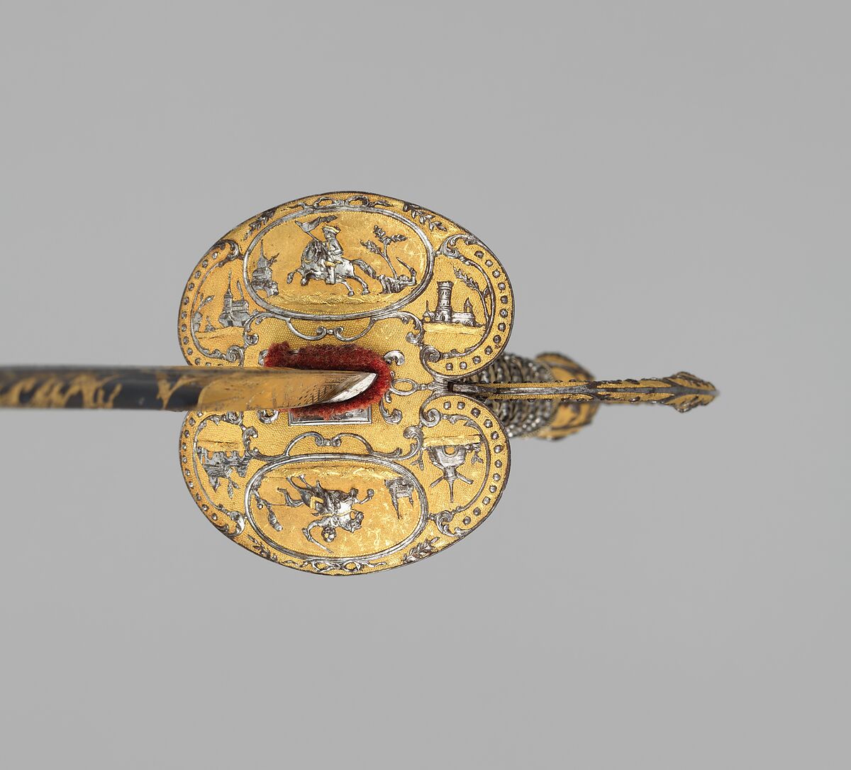Smallsword with Scabbard, C. Liger (French, Paris, recorded 1770–93), Steel, silver, gold, wood, textile, fishskin, French