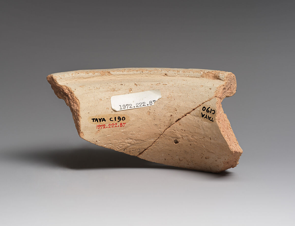 Jar rim sherd, Ceramic