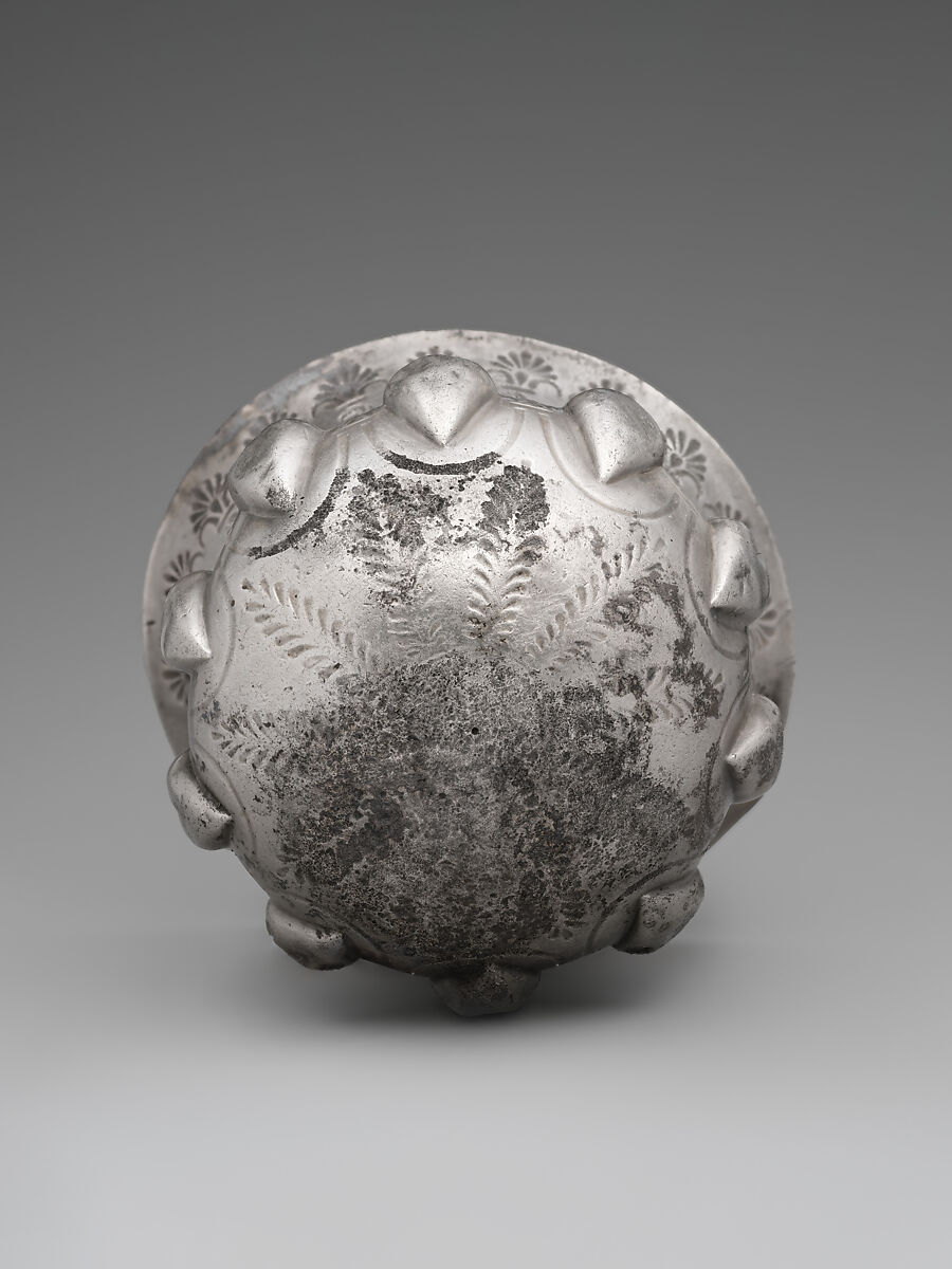 Lobed vessel with a frieze of falcons, Silver, Achaemenid