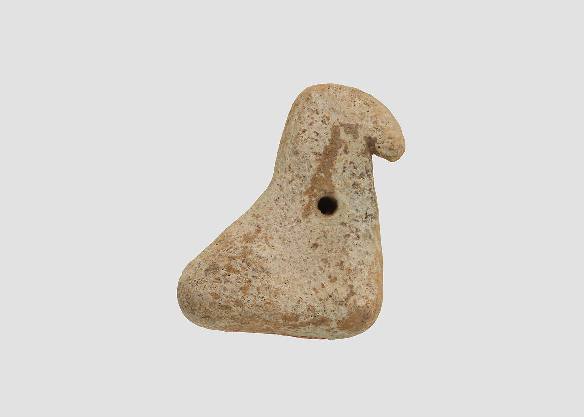 Pendant in the form of a duck, Faience, glaze, Iran 