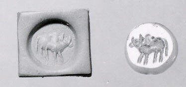 Stamp seal, Quartz, milky, Sasanian 