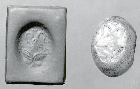 Stamp seal, Quartz, milky, Sasanian 