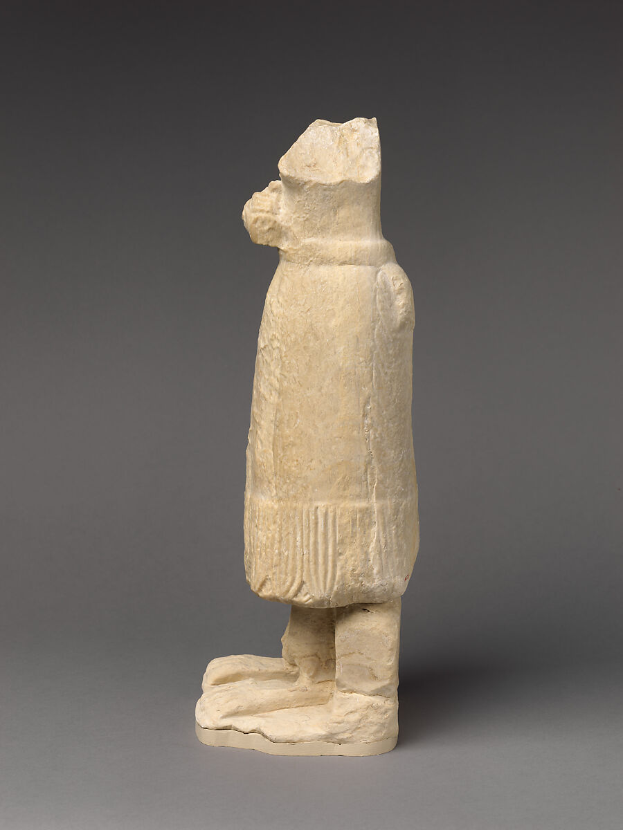 Fragments of male worshiper, Limestone, Sumerian