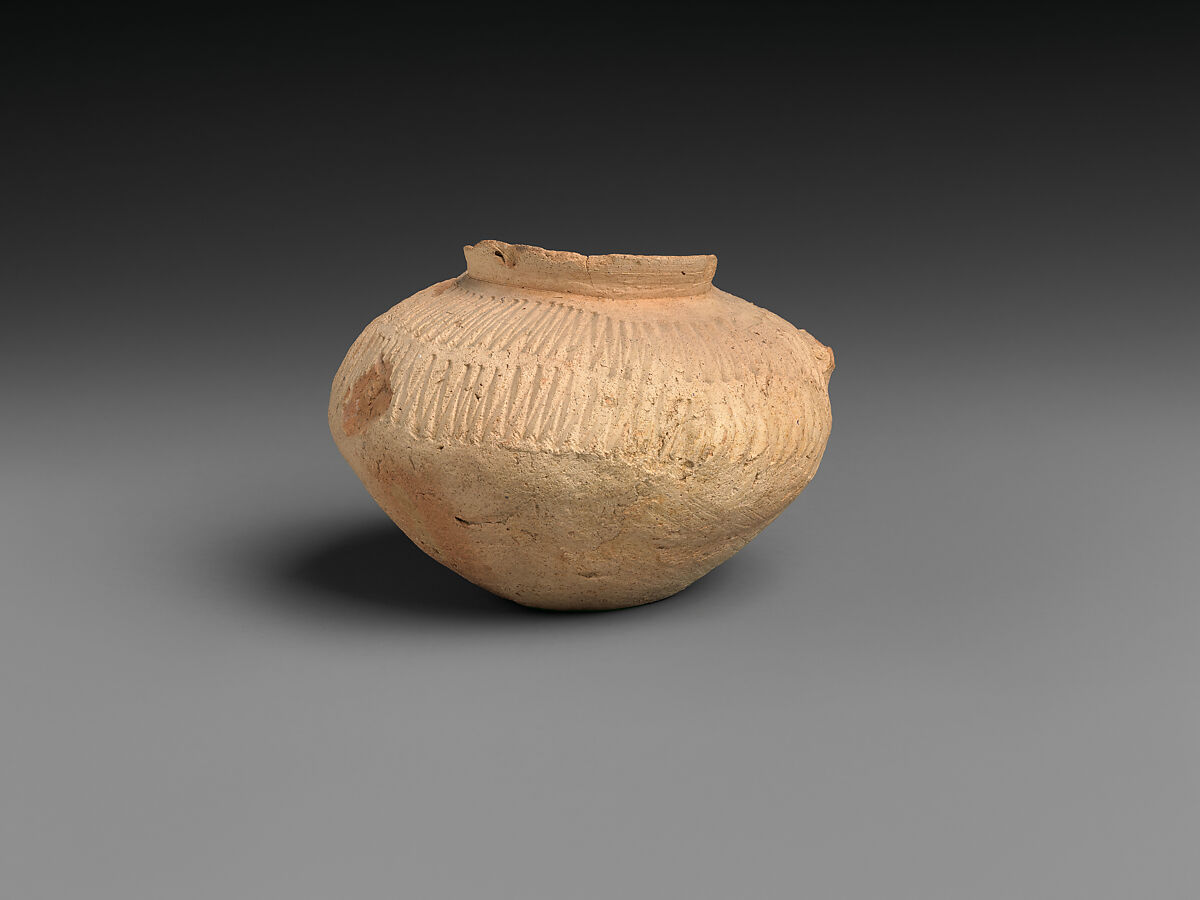 Jar with impressed decoration, Ceramic 