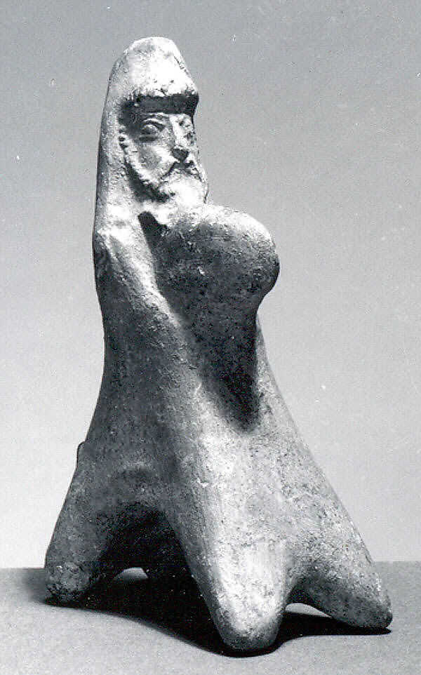 Figure of a horse and rider, Ceramic, Achaemenid 