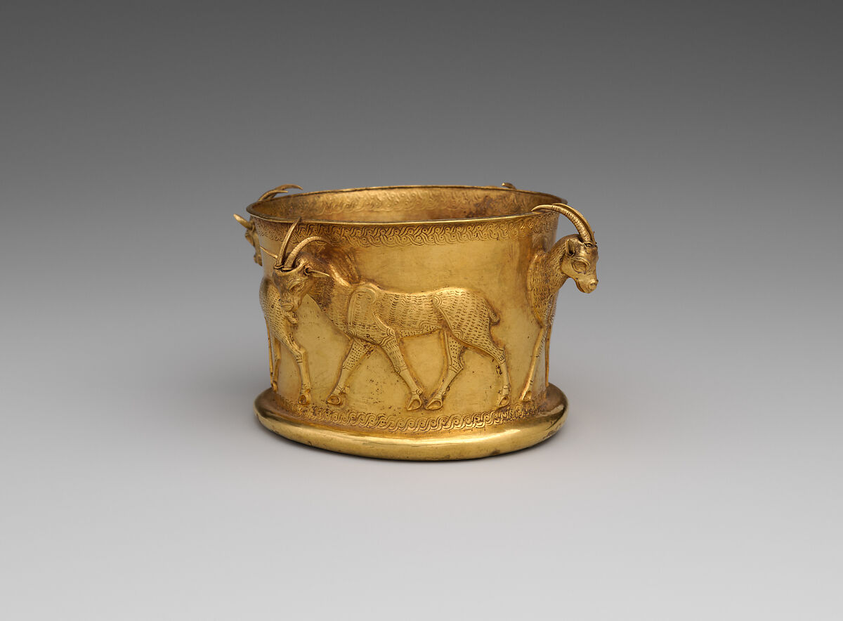 Cup with a frieze of gazelles, Gold, Iran