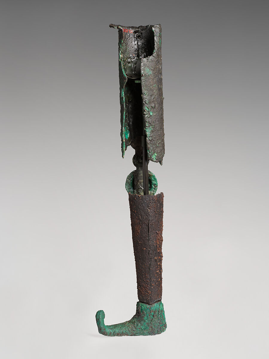Leg of a chair or table (?), Bronze, iron, Iran
