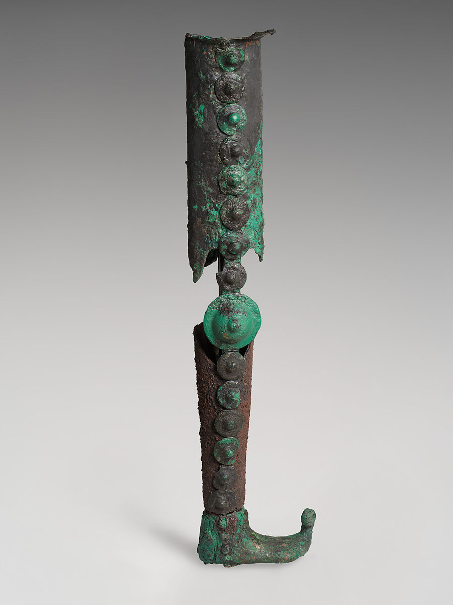 Leg of a chair or table (?), Bronze, iron, Iran