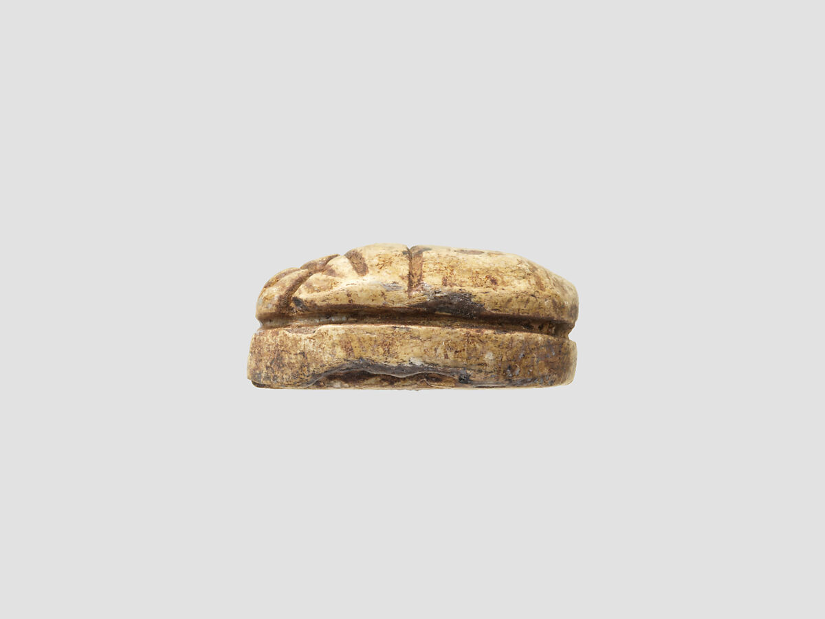 Stamp seal (scarab) with animal, Steatite, glaze, Syro-Anatolian-Levantine