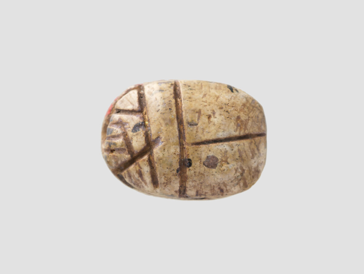 Stamp seal (scarab) with animal, Steatite, glaze, Syro-Anatolian-Levantine