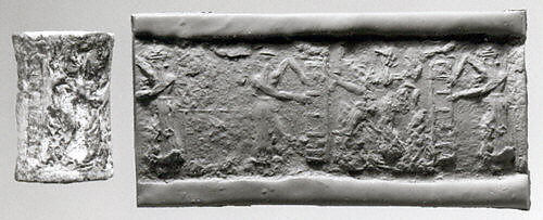 Cylinder seal, Limestone, Akkadian 