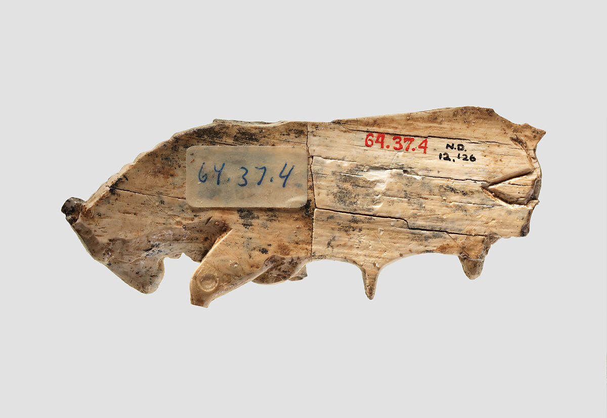Openwork furniture plaque with bull, Ivory, Assyrian