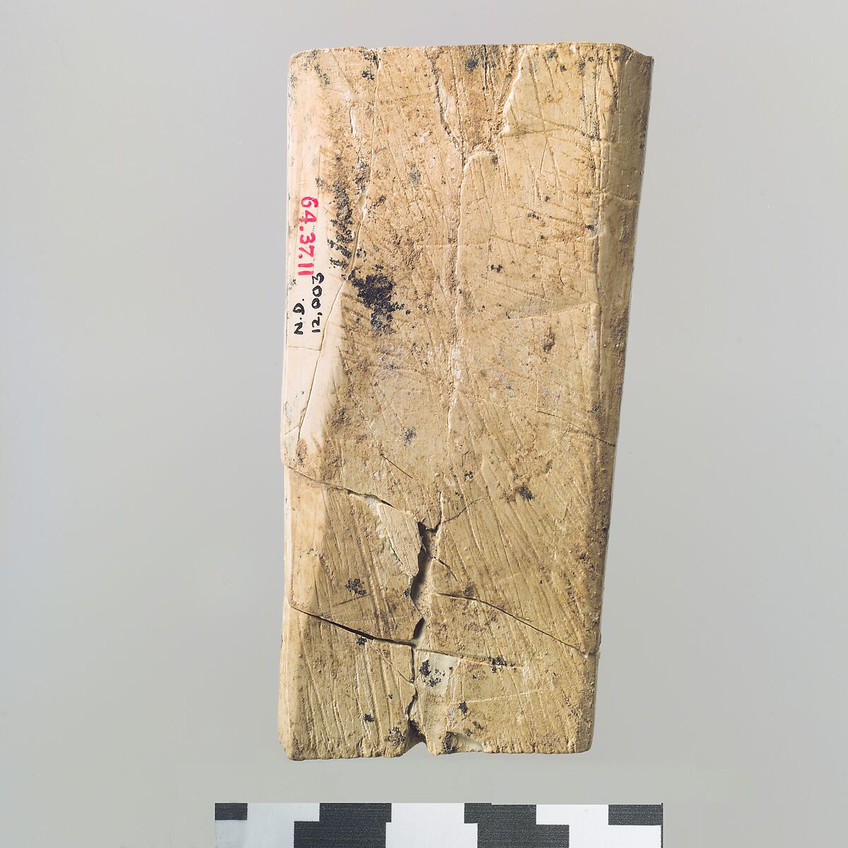 Furniture plaque carved in relief with a falcon-headed figure, Ivory, Assyrian