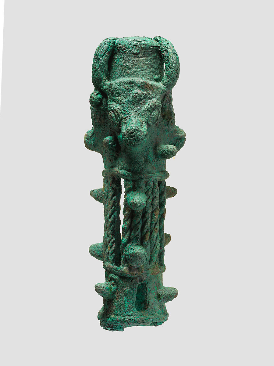 Mace heads in the form of triple bulls' heads, Bronze, Iran