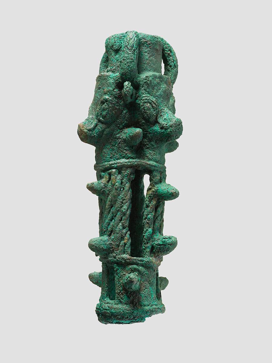 Mace heads in the form of triple bulls' heads, Bronze, Iran