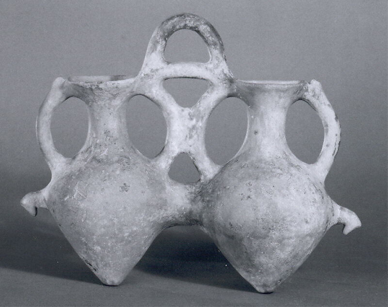 Double vessel with pierced bases, Ceramic, Iran 