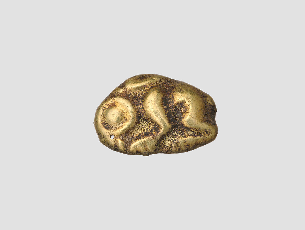 Appliqué with recumbent hares, Gold, Scythian 
