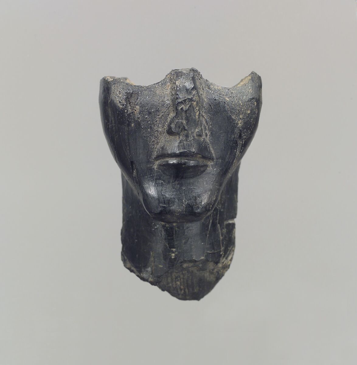 Lower half of a human head in the round, Ivory, Iran 