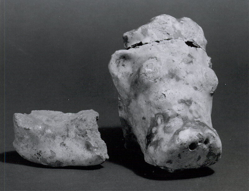 Head of bull, Ceramic, glaze, Iran 
