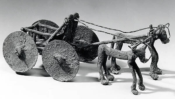 Wagon drawn by bulls, Copper 