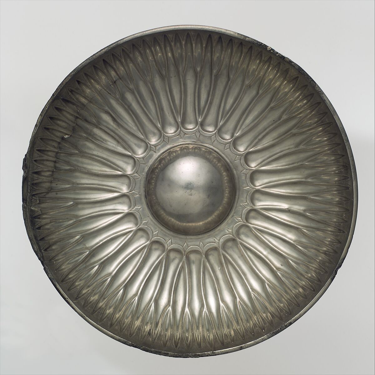 Bowl with a radiating petal design, Silver, Phrygian or Lydian 