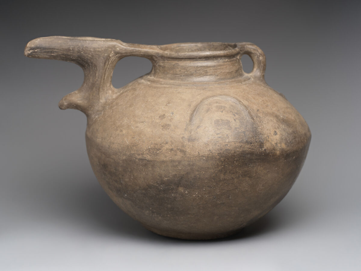 Bridge-spouted pitcher, Ceramic, Iran