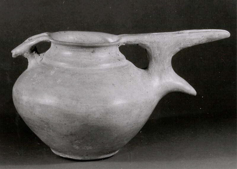 Bridge-spouted pitcher, Ceramic, Iran