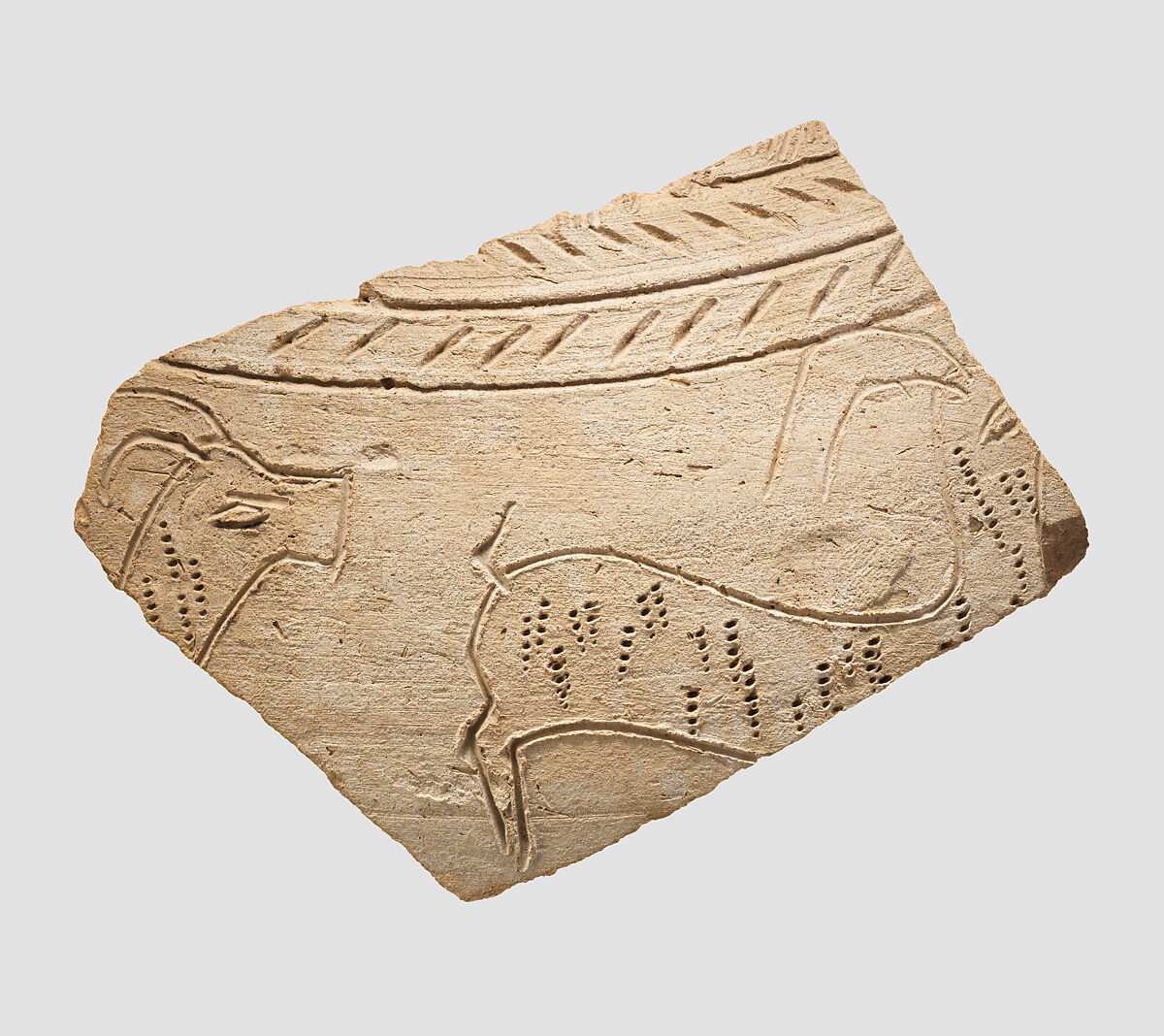 Sherd with incised decoration, Ceramic 