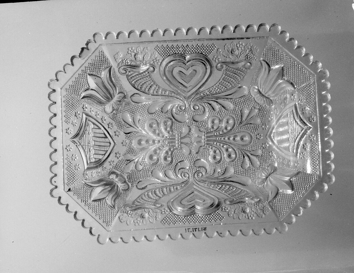 Dish, Lacy pressed glass 