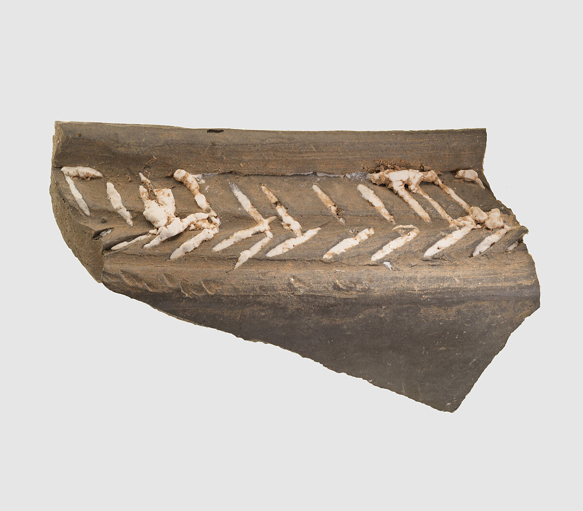 Carinated bowl rim sherd, Ceramic, gypsum 