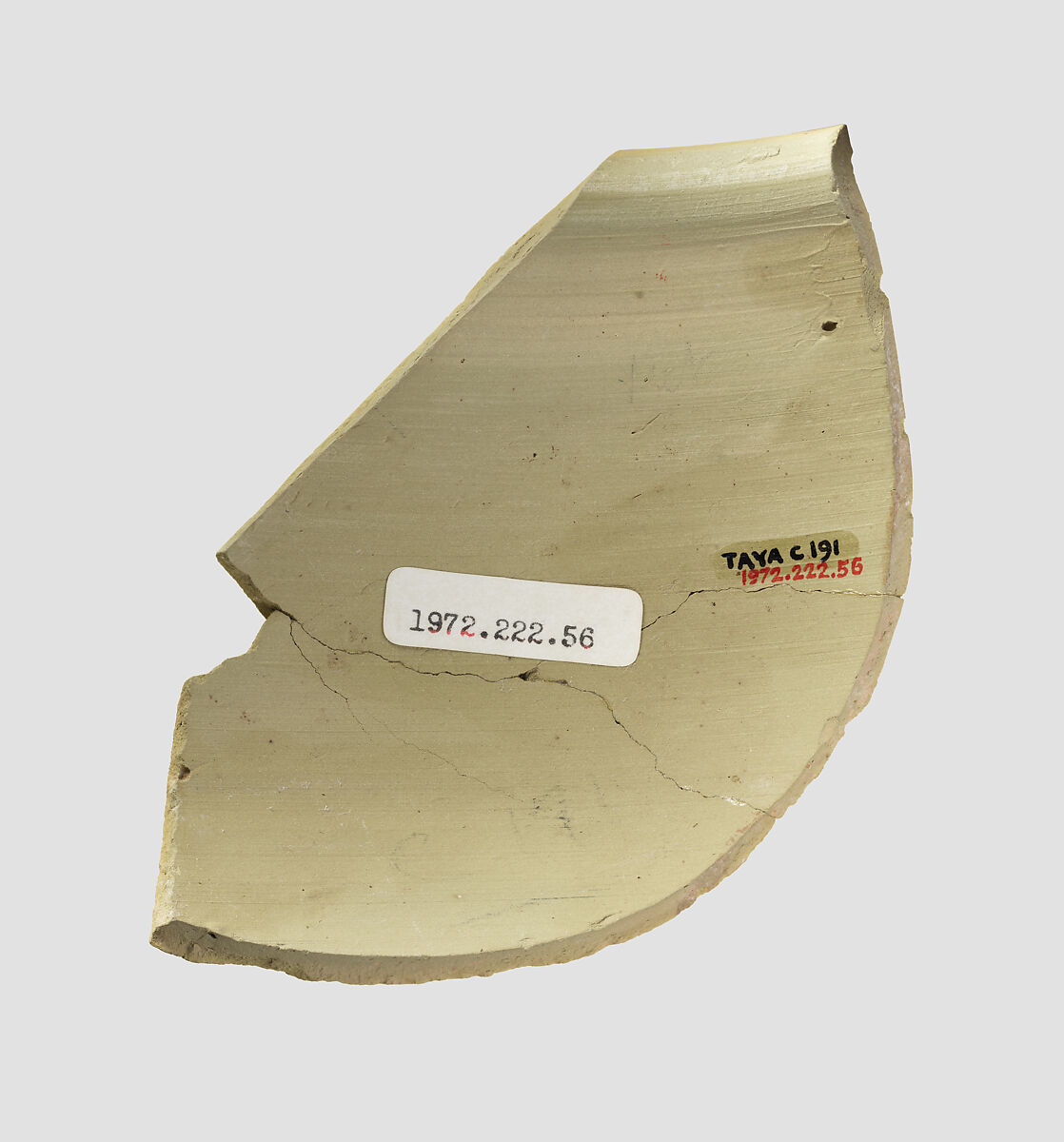 Bowl rim sherd with incised decoration, Ceramic