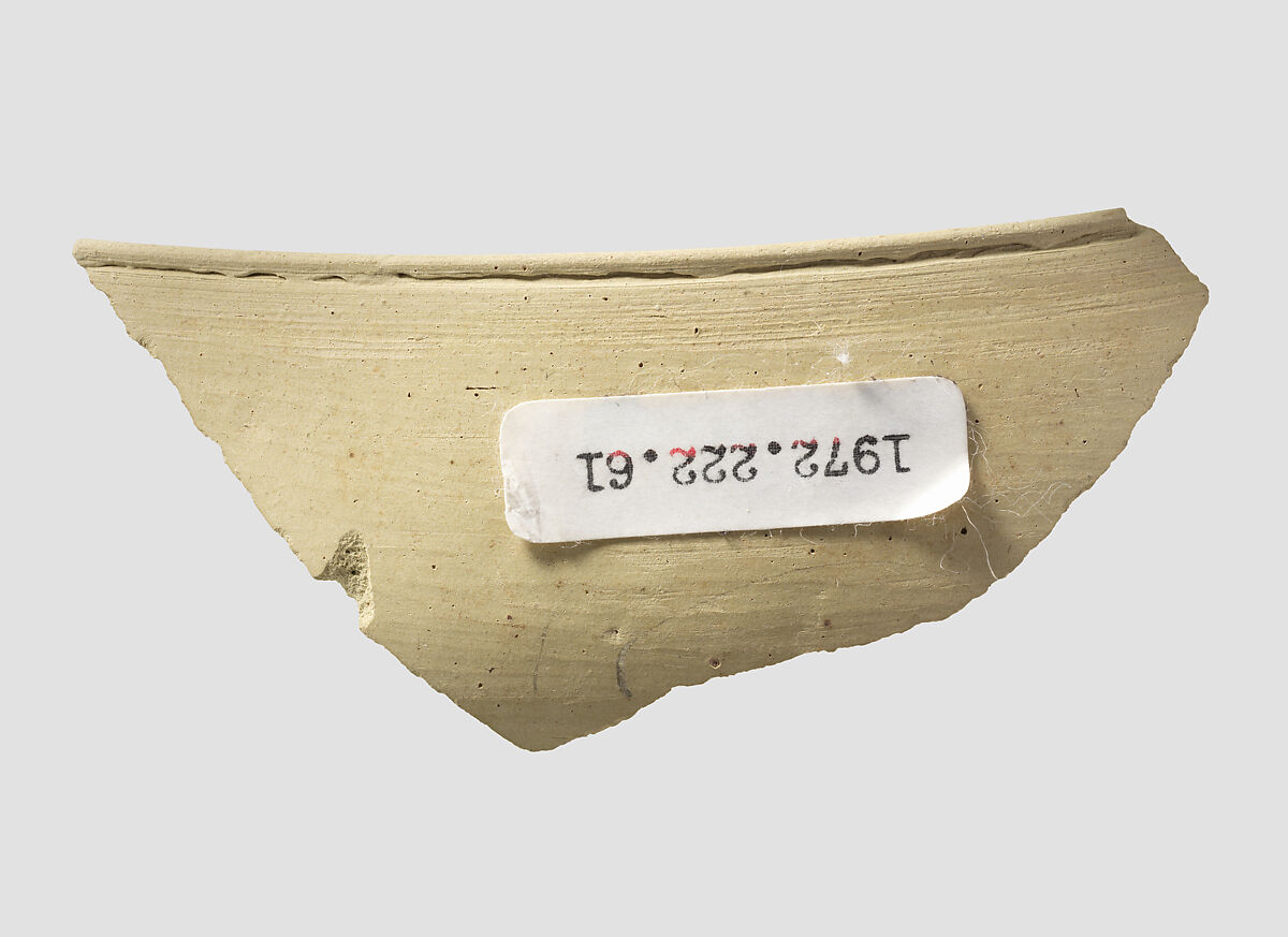 Bowl rim sherd, Ceramic 