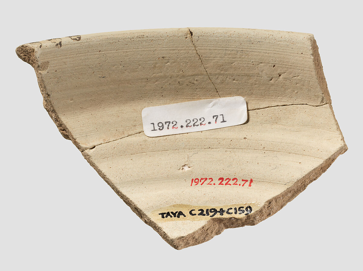 Carinated bowl sherd, Ceramic, bitumen (?)