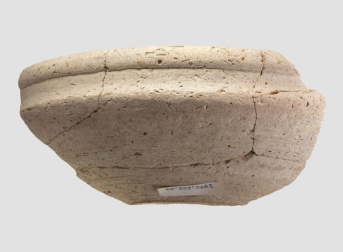 Bowl rim sherd, Ceramic 