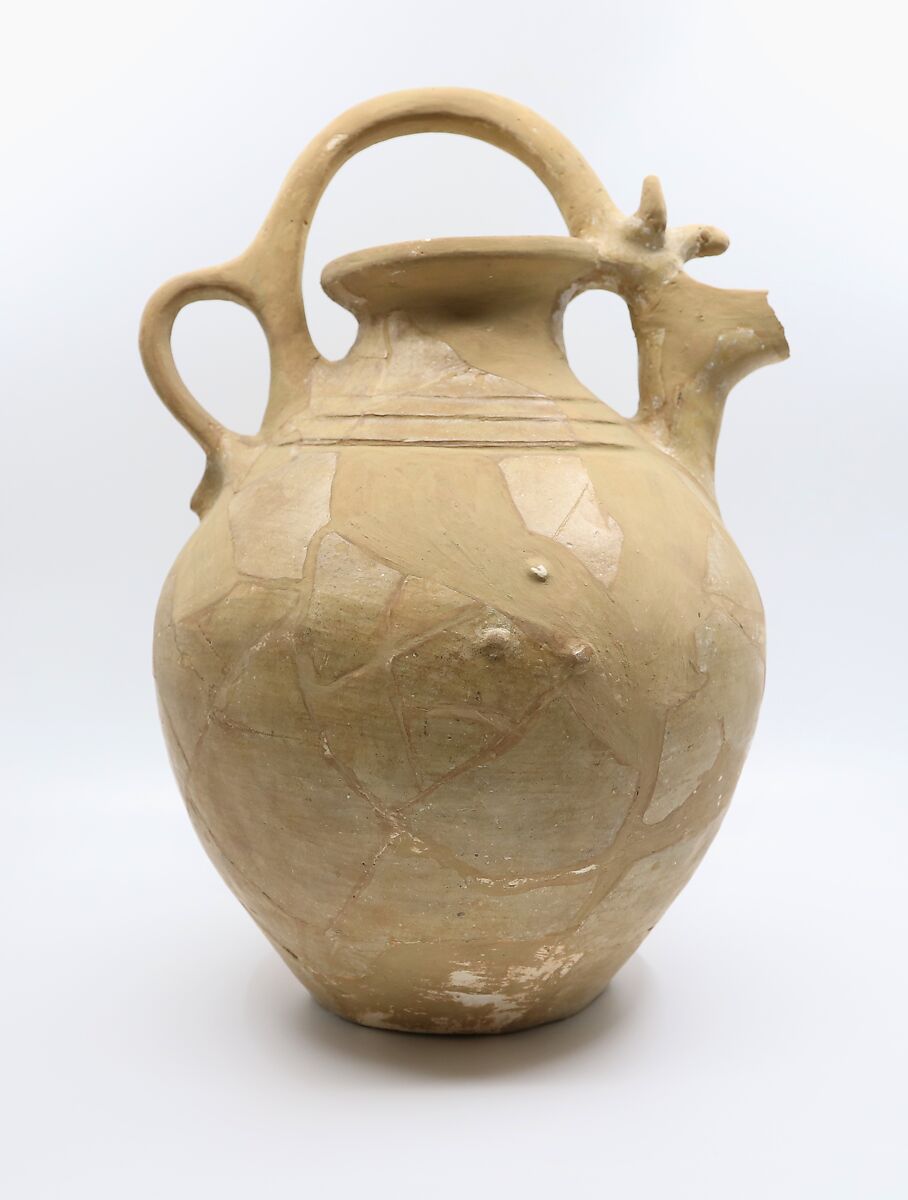 Bridge-spouted jar, Ceramic, Iran