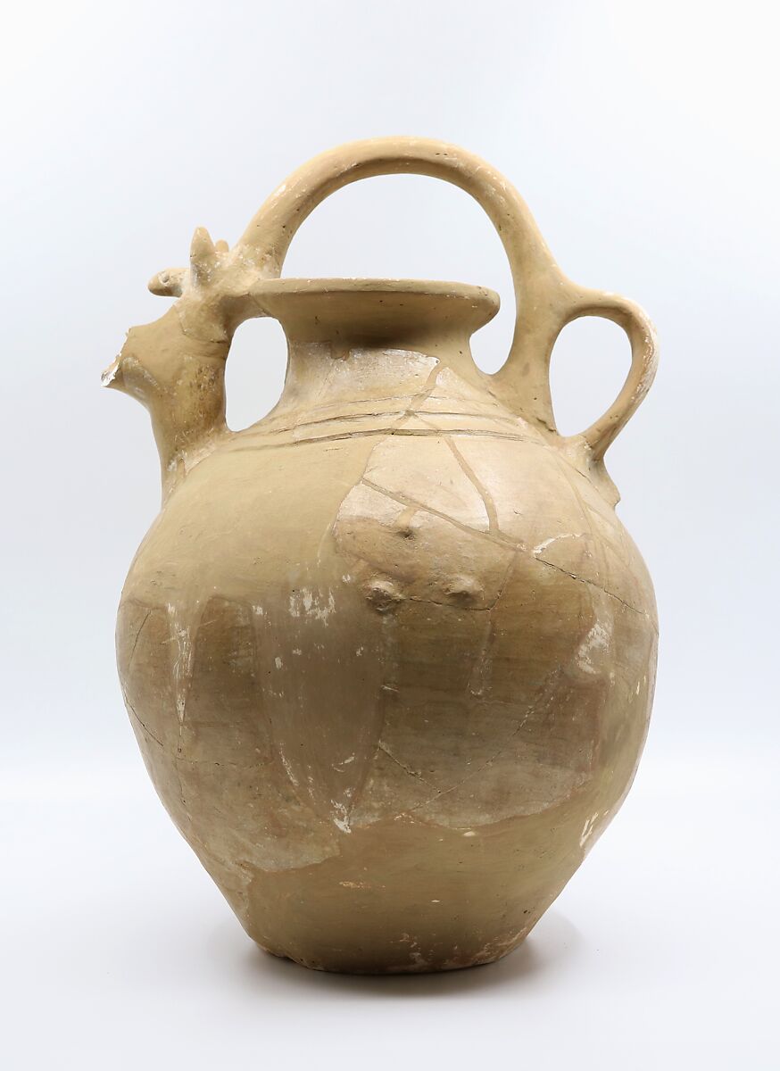 Bridge-spouted jar, Ceramic, Iran
