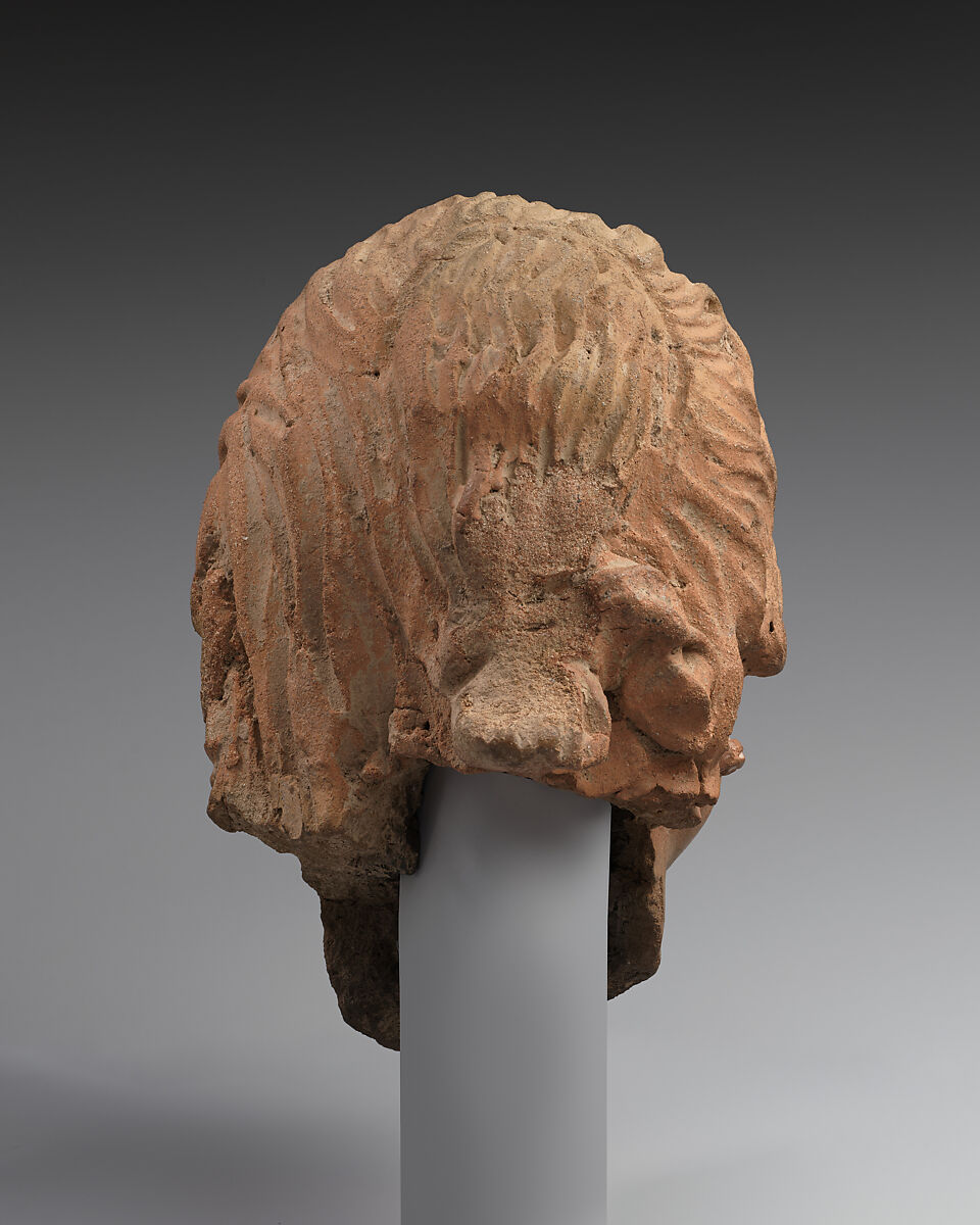 Head of a male figure, Ceramic, Kushan