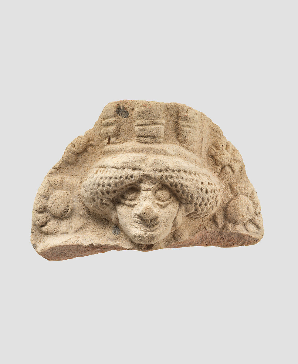 Molded plaque: female head, Ceramic 