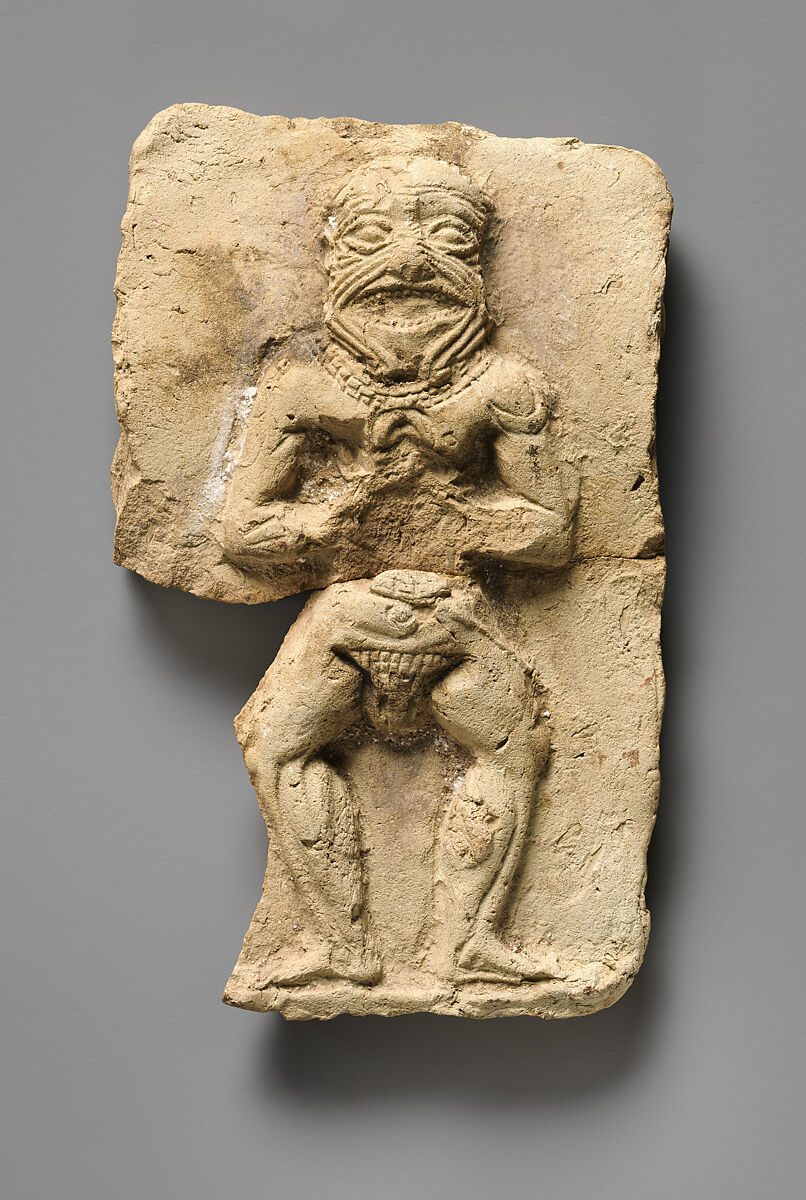 Plaque of Humbaba, Ceramic, Babylonian 