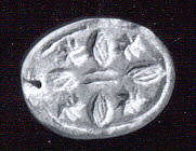 Stamp seal (scaraboid) with geometric design, Fossiliferous limestone, Syro-Levantine 