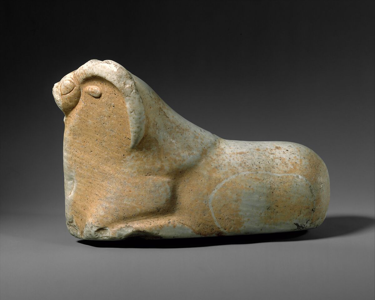 Reclining mouflon, Marble, Indus 