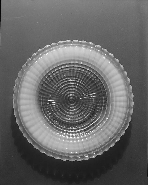 Dish, Pressed colorless and opalescent glass 