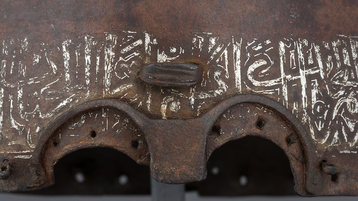 Helmet, Steel, silver, Central Asian or Russian, Blue Horde