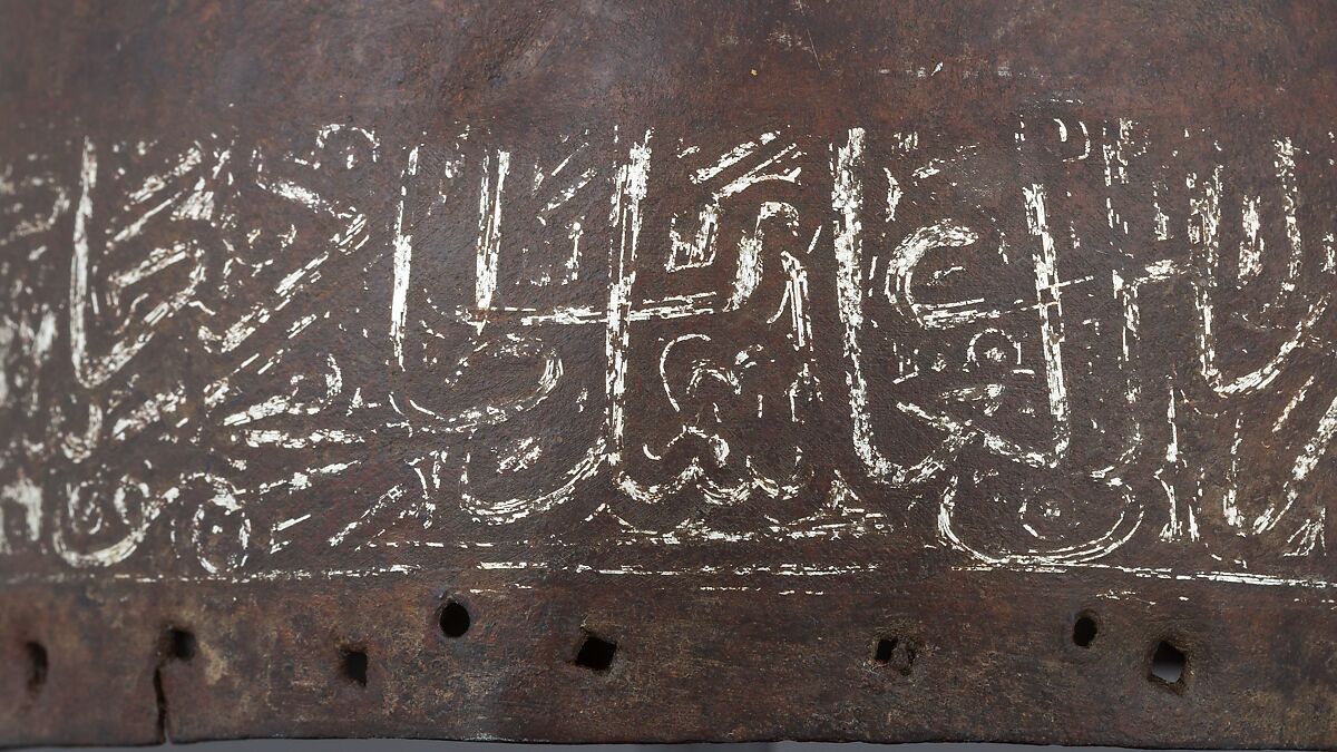 Helmet, Steel, silver, Central Asian or Russian, Blue Horde