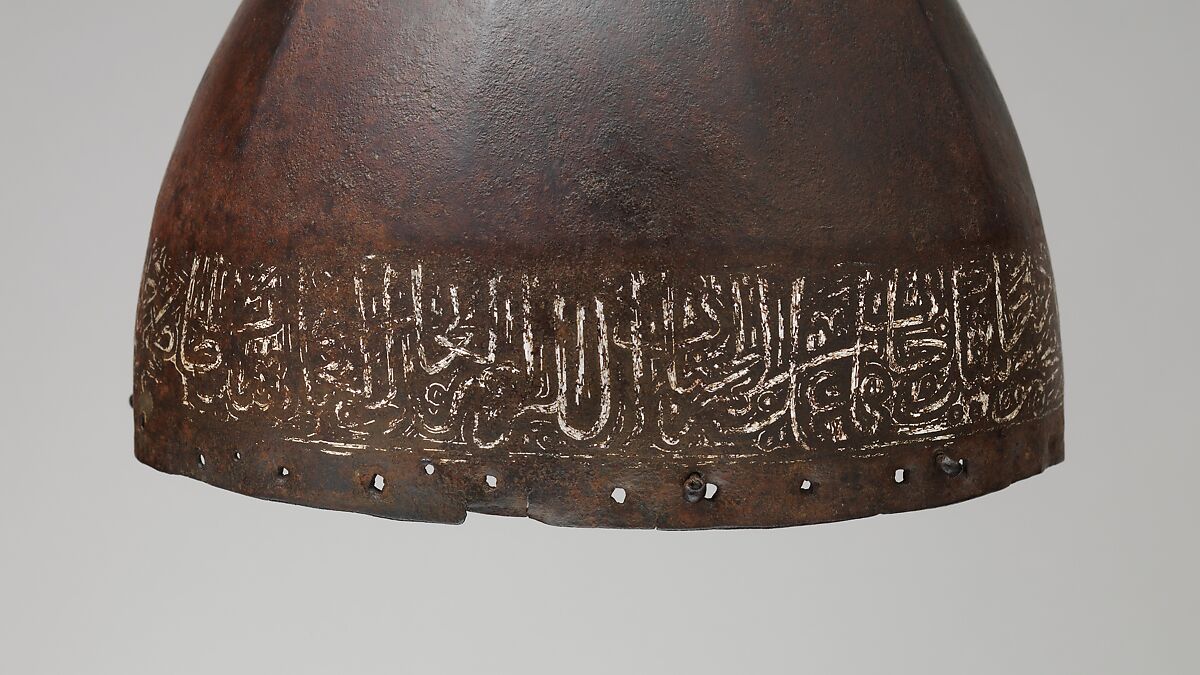 Helmet, Steel, silver, Central Asian or Russian, Blue Horde