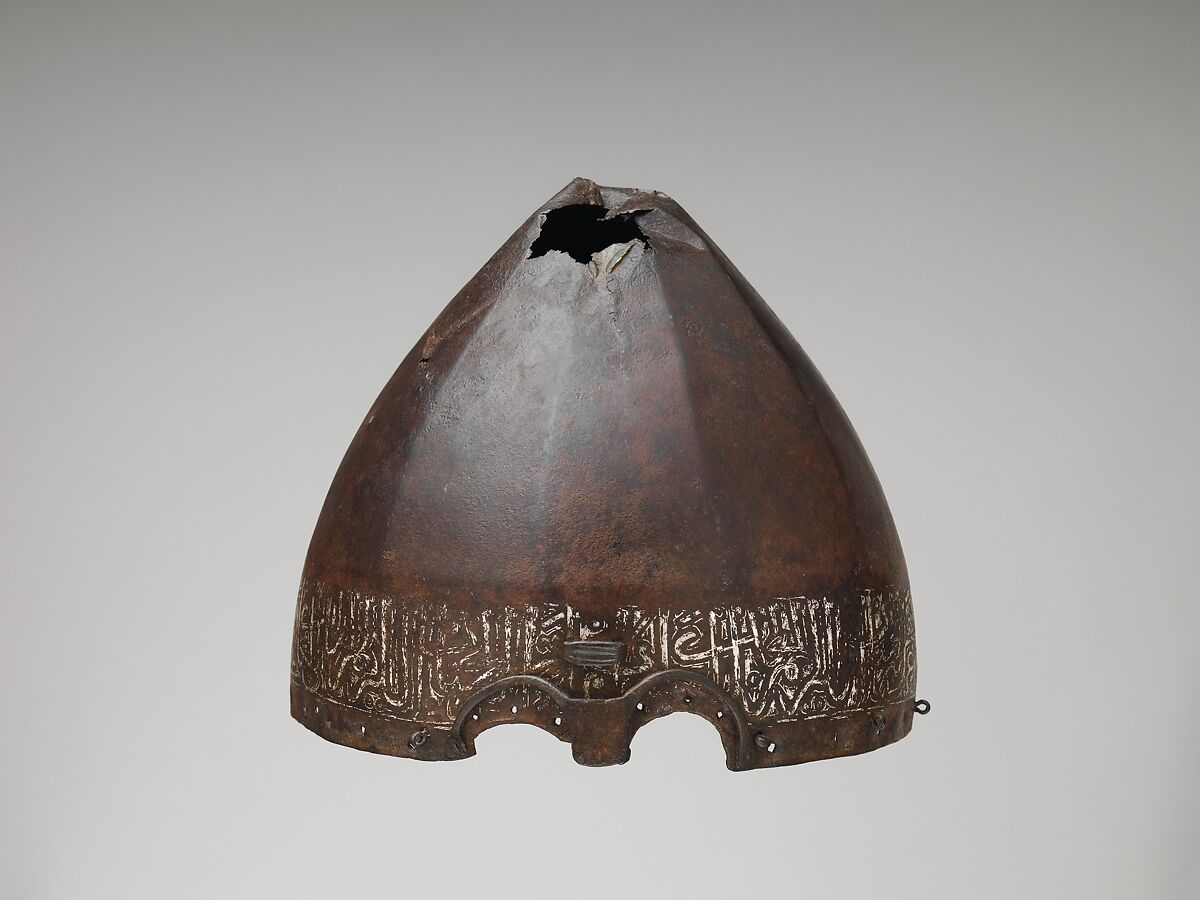 Helmet, Steel, silver, Central Asian or Russian, Blue Horde