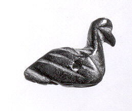 Stamp seal (duck-shaped) with geometric design
