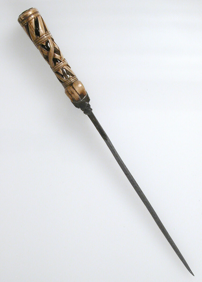 Ballock Knife, Steel, bone, lead, Western European, possibly Britain