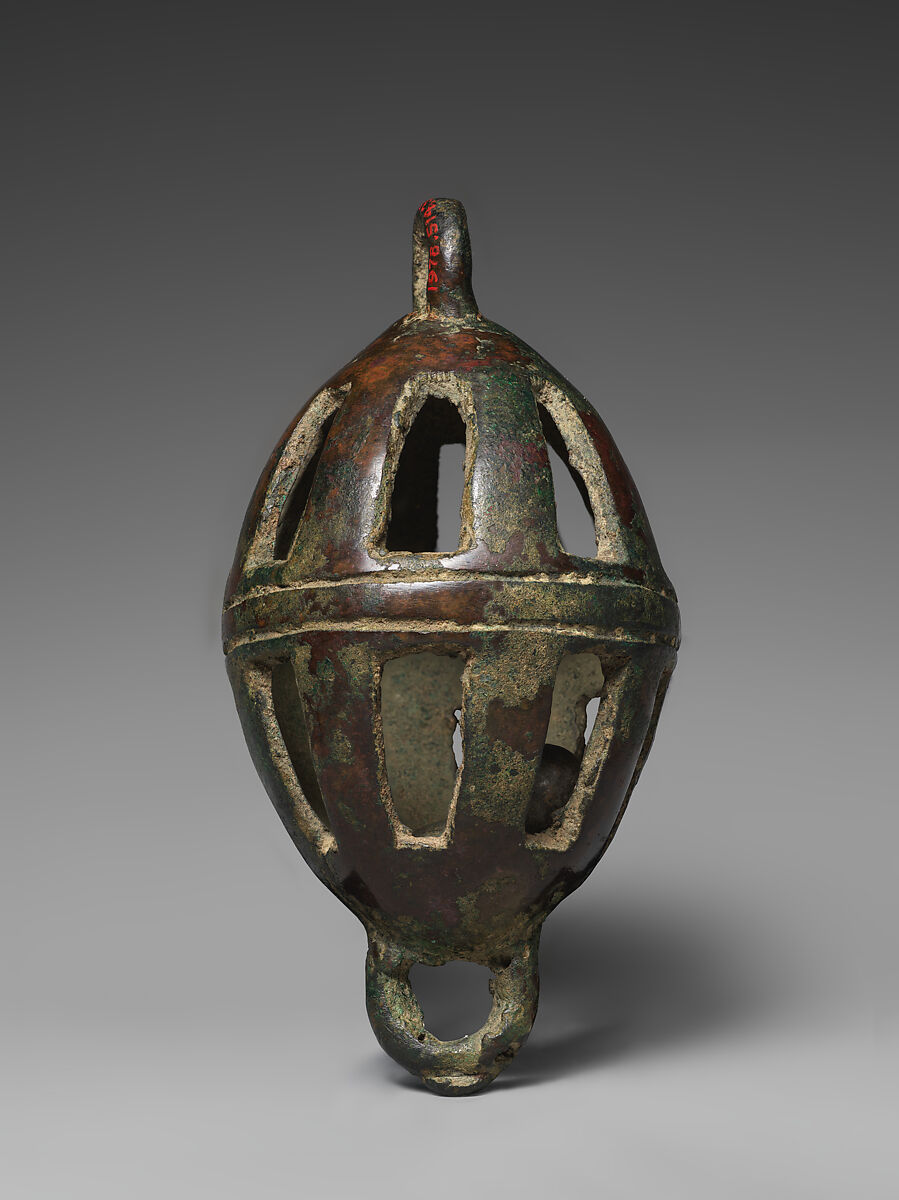 Openwork rattle bell, Bronze, Iran 