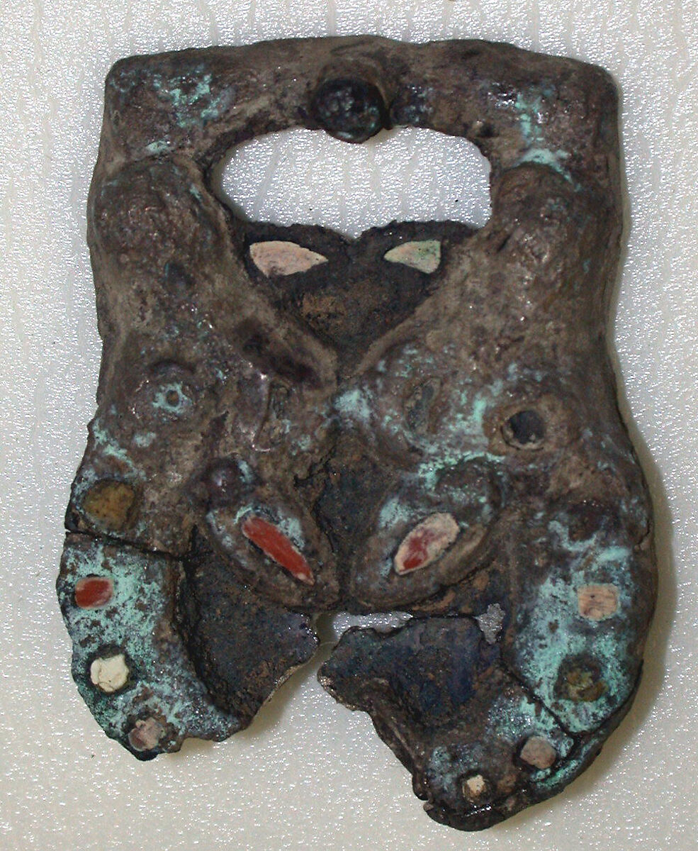 Buckle, Silver, stone inlays, Xiongnu 